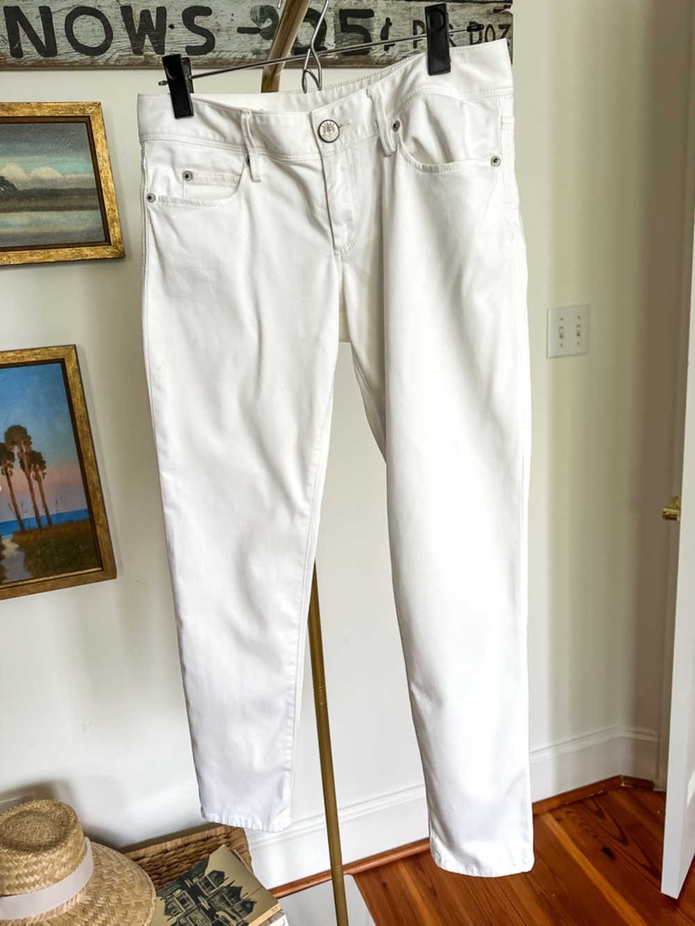 Lilly Pulitzer Worth Skinny Mini White Jeans white size 4